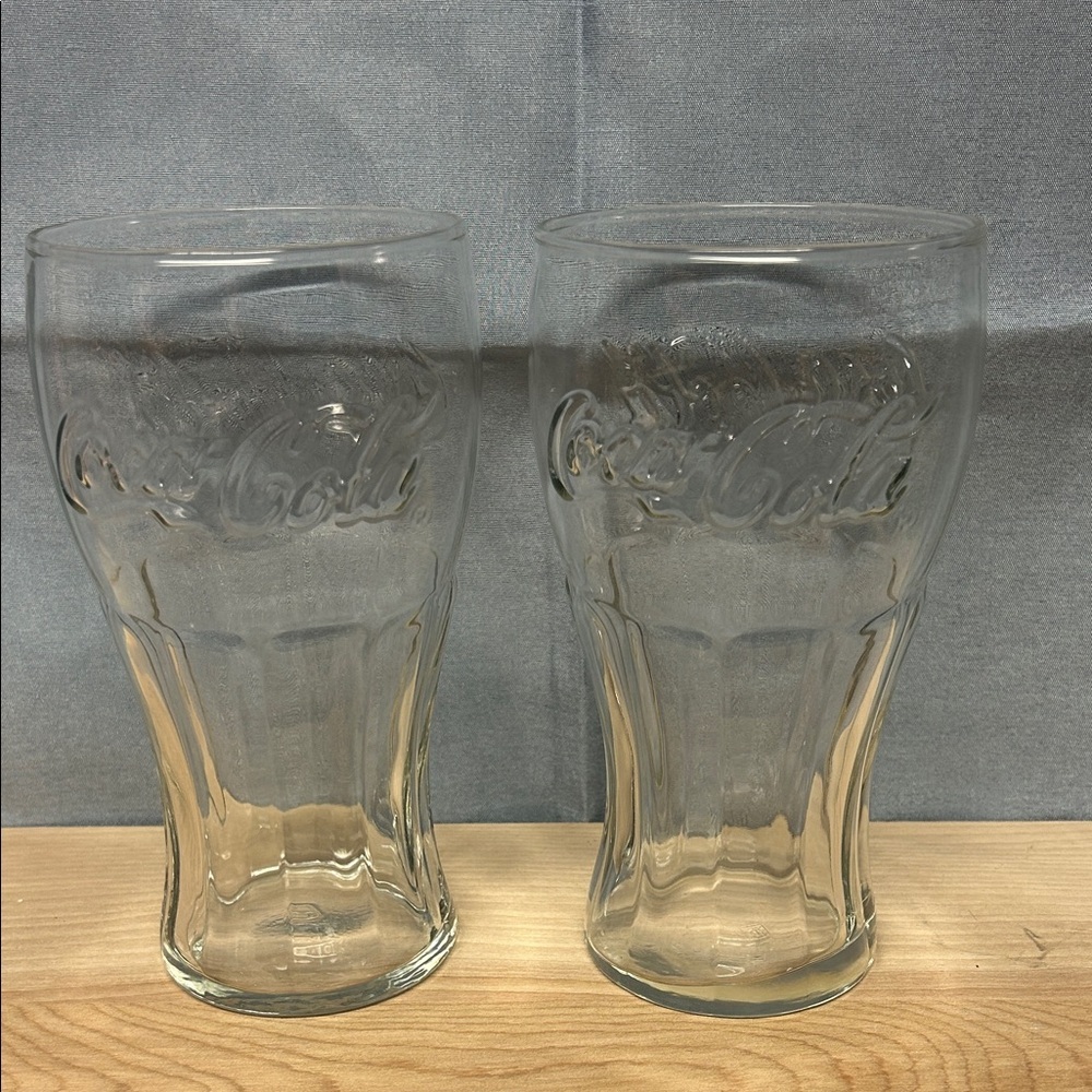 Anchor Hocking transparent Coca Cola embossed Glass